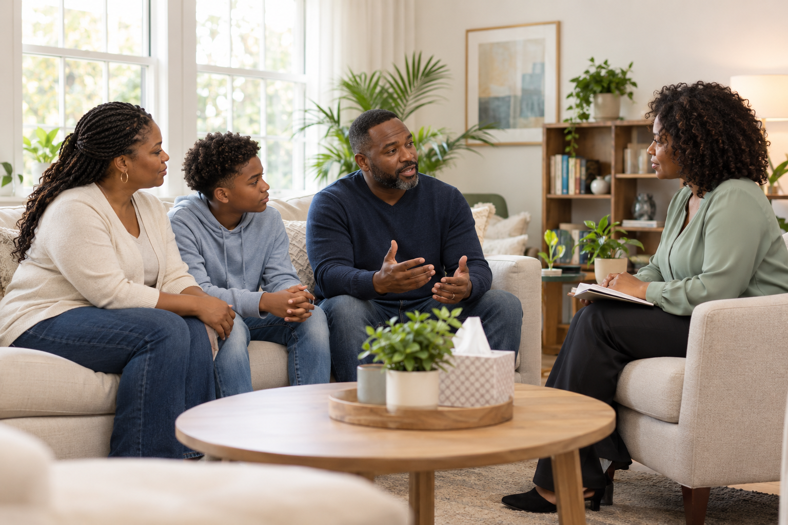 Supportive family counselling session